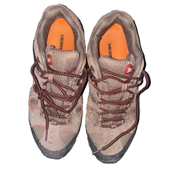 Merrell Men's‎ Hiking Trail Shoes Sneakers Bungee Cord Red Ochre Size 8.5 Brown - Picture 1 of 12
